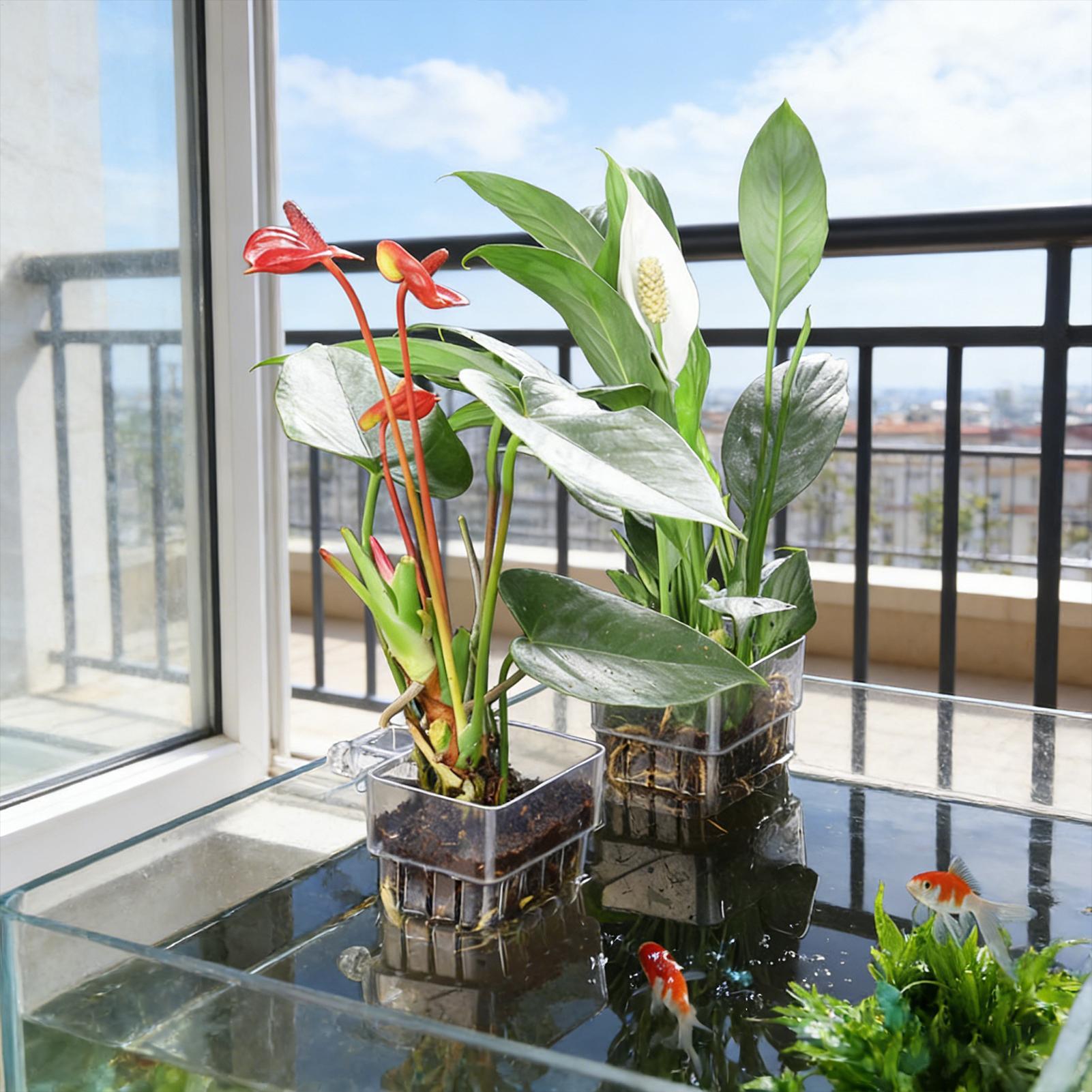 Aquarium Plant Basket Transpar - Aquarium Plants Live ulasan dan harga