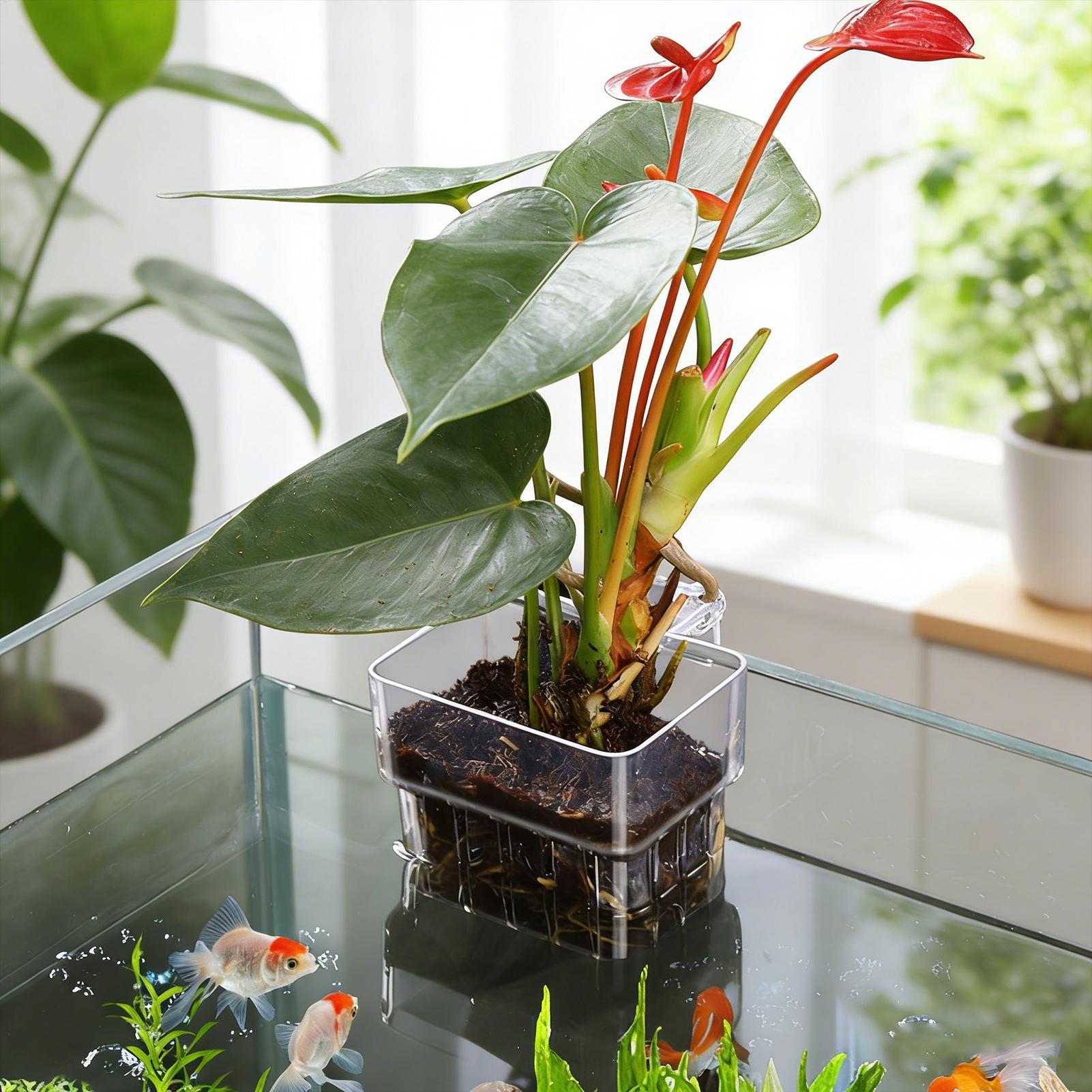 Aquarium Plant Basket Transpar - Aquarium Plants Live ulasan dan harga