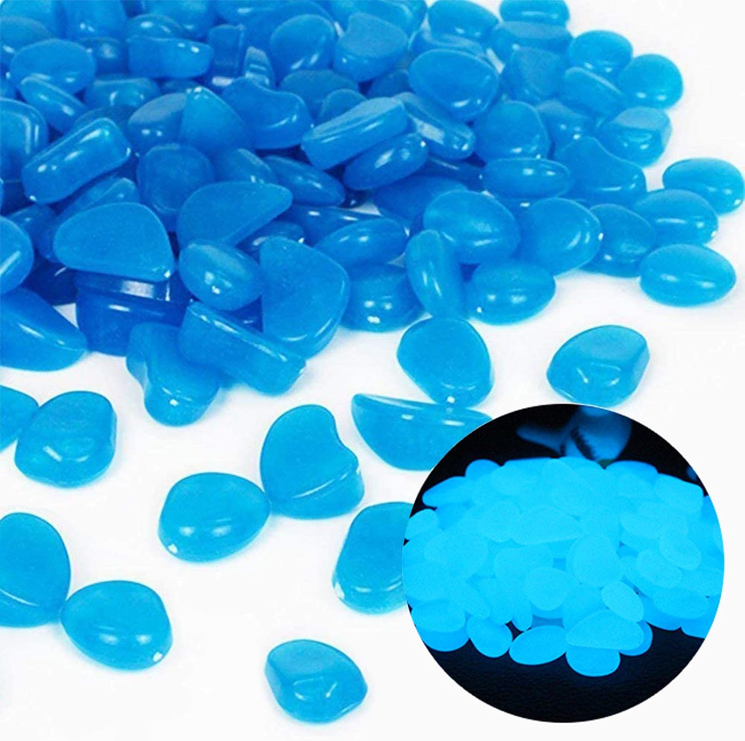 Fish Tank Rocks Glow Blue Pebb - Plant Aquarium Pot ulasan dan harga
