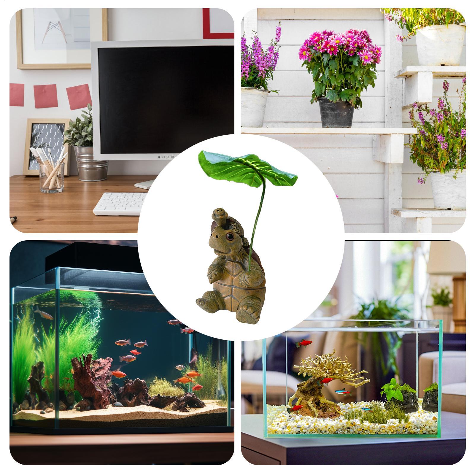 Turtle Figurine Fish Tank Deco - Plant Aquarium Pot ulasan dan harga